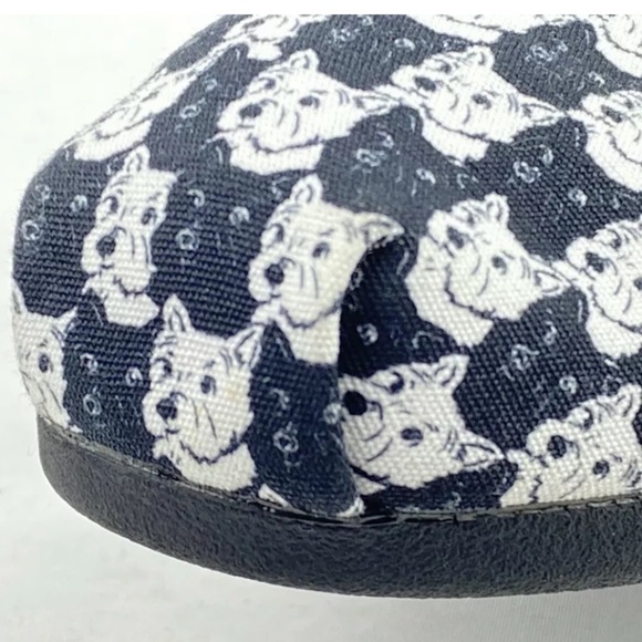 Skecher Shoes Wmn Sz 5 Bobs Schnauzer Black White AOP Slip On Loafer Memory Foam - Picture 2 of 16